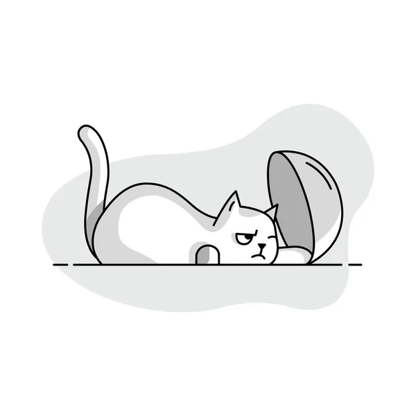 404 hiba macska logó és ikon vektor Elszigetelt kép — Stock Vector