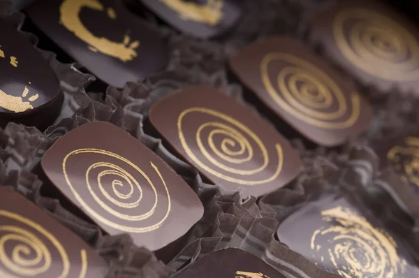 Kevert Luxus Étkezési Tejcsokoládé Szarvasgomba Válogatott Finom Kézzel Készített Csokoládé — Stock Fotó