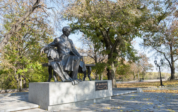 Monument to Taras Shevchenko in the city of Chernihiv. Ukraine