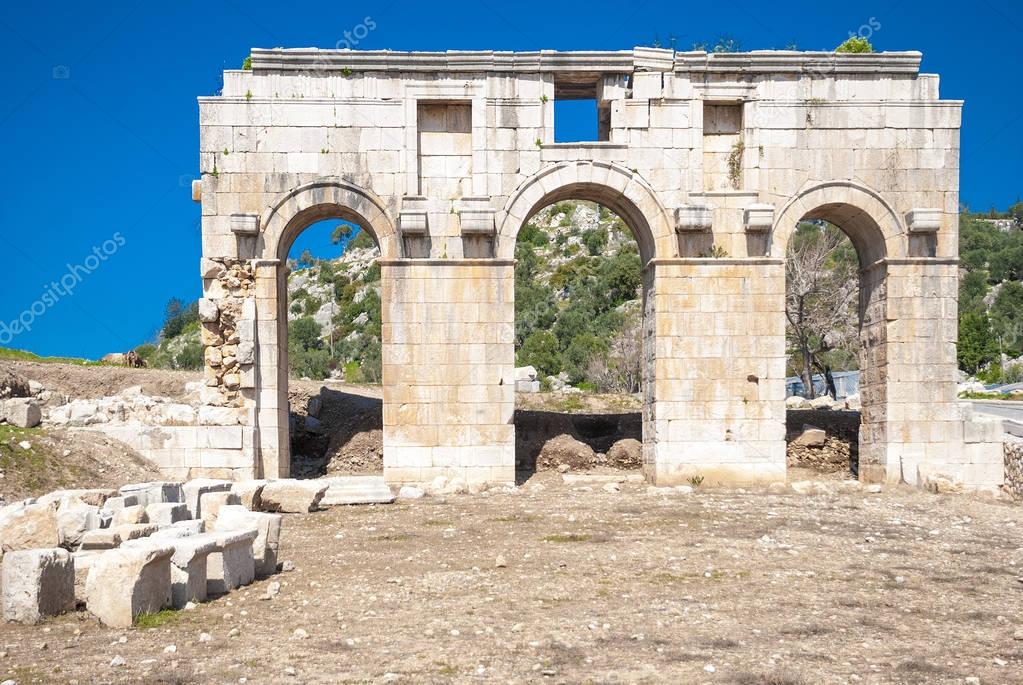 Roman triumphal arch, Patara, Turkey