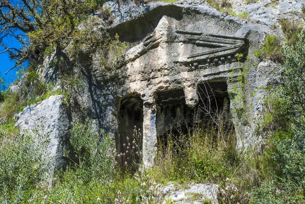 A sepultura rochosa de Deadala, Gocek, Turquia — Fotografia de Stock