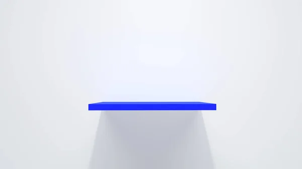 モックアップのための白い背景に隔離された青い海の棚の3Dイラスト — ストック写真