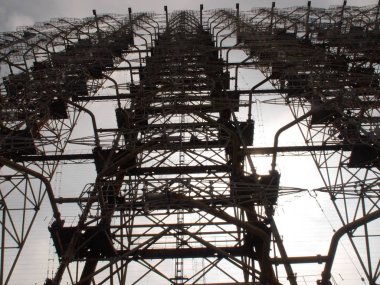 Duga - Ufukta gizli Sovyet radar sistemi, Pripyat, Ukrayna terk edilmiş askeri üs. Tarihi nesne.