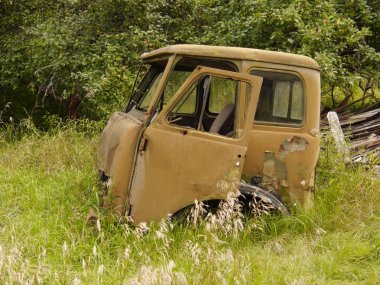 Destroyed fuel truck at an abandoned military base, Pripyat Ukraine.