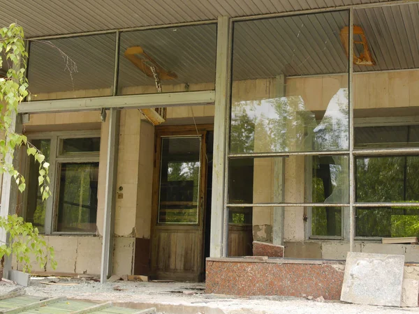 Terk Edilmiş Pripyat Şehrinin Manzarası Çernobil Nükleer Santrali Yakınlarındaki Hayalet — Stok fotoğraf