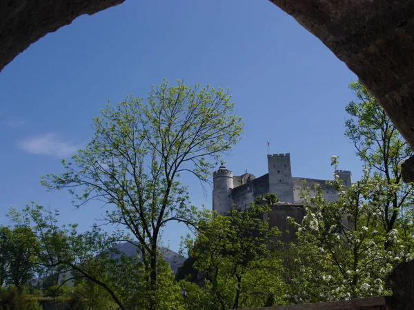 Blick Auf Den Zentralen Teil Der Stadt Salzburg Österreich — Stockfoto