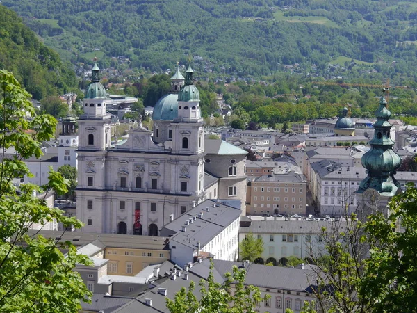 Άποψη Του Κεντρικού Τμήματος Της Πόλης Του Σάλτσμπουργκ Αυστρία — Φωτογραφία Αρχείου