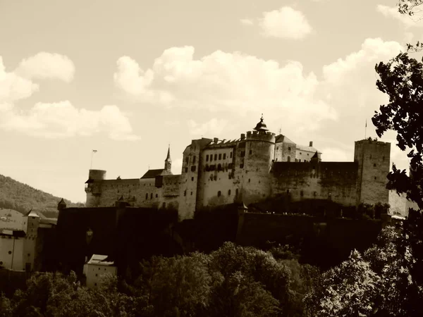 奥地利萨尔茨堡市霍亨萨尔茨堡城堡 — 图库照片