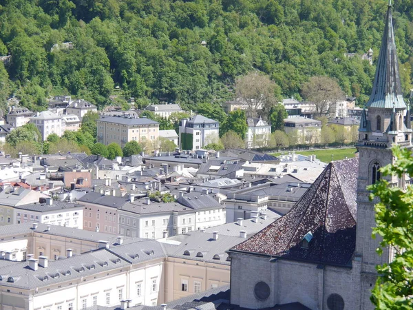 Avusturya 'nın Salzburg kentinin merkezi manzarası