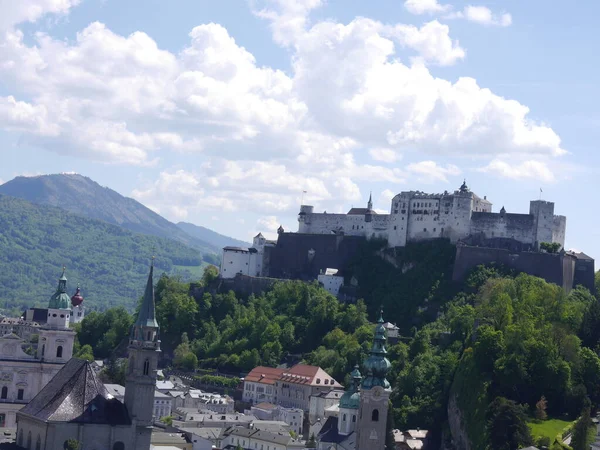 Uitzicht Het Centrale Deel Van Stad Salzburg Oostenrijk — Stockfoto