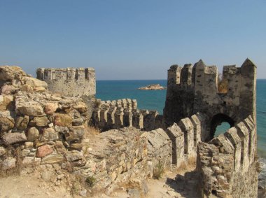 Mamure Castle on the coast of Mediterranean Sea Anamur, Mersin province, Turkey clipart
