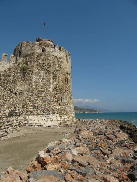 Castelo Mamure Costa Mar Mediterrâneo Anamur Província Mersin Turquia — Fotografia de Stock