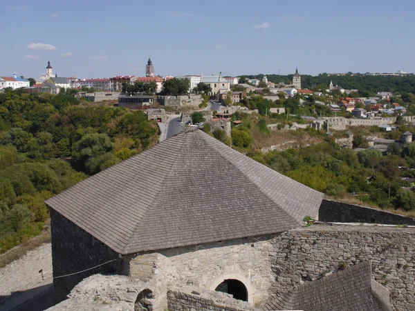 Castelo Medieval Cidade Kamyanets Podilsky Ucrânia Uma Fortaleza Formidável Forte — Fotografia de Stock