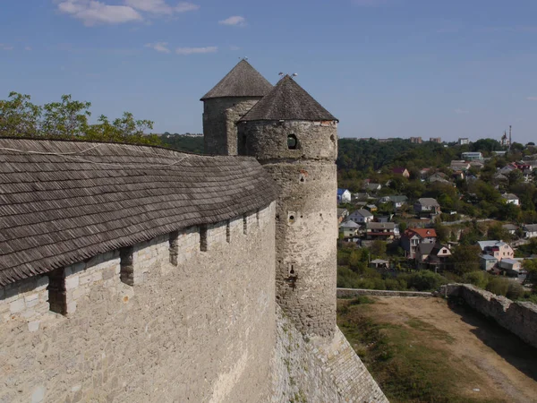 Castello Medievale Nella Città Kamyanets Podilsky Ucraina Tratta Una Fortezza — Foto Stock