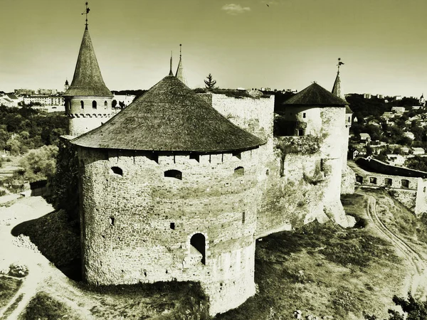 Középkori Vár Város Kamjanet Podilsky Ukrajna Egy Félelmetes Erős Erőd — Stock Fotó