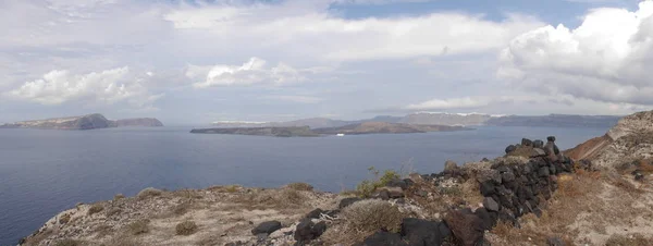 Blick Vom Leuchtturm Akrotiri Auf Die Caldera Die Berge Das — Stockfoto