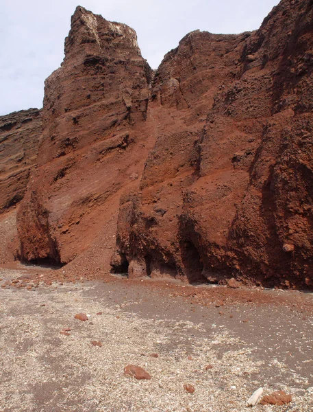 Plage Rouge Près Ville Akrotiri Sur Île Santorin Grèce — Photo