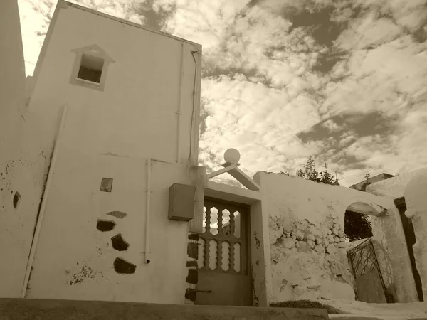 Emporio Pueblo Más Grande Isla Santorini Grecia Vistas Del Castillo — Foto de Stock