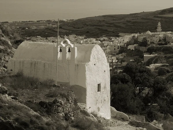 Templos Mosteiros Parte Histórica Emporio Maior Aldeia Ilha Santorini Grécia — Fotografia de Stock