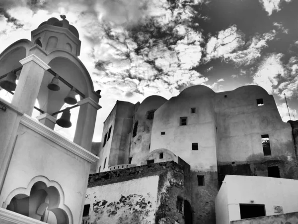 Temples Monasteries Historical Part Emporio Largest Village Santorini Island Greece — Stock Photo, Image