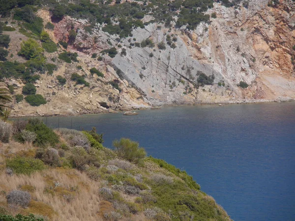 Vista Mar Montanhas Rochas Praias Ilhas Céu Ilha Skopelos Grécia — Fotografia de Stock