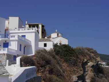 Yunanistan 'ın the Old Town of Gail Adası' ndaki Ortodoks Kilisesi.