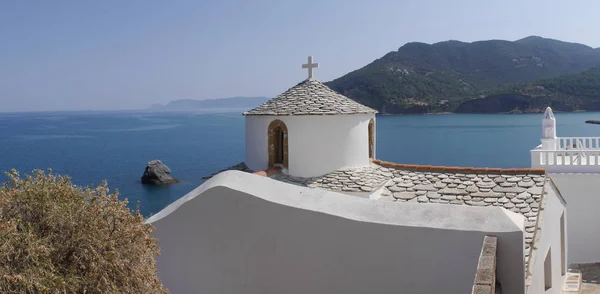 Chiesa Ortodossa Nel Centro Storico Skopelos Sull Isola Skopelos Grecia — Foto Stock
