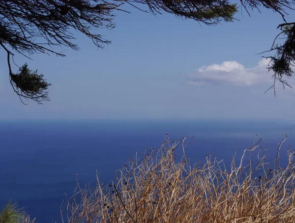 Vista Panorámica Del Mar Egeo Islas Desde Cima Montaña Mesa — Foto de Stock