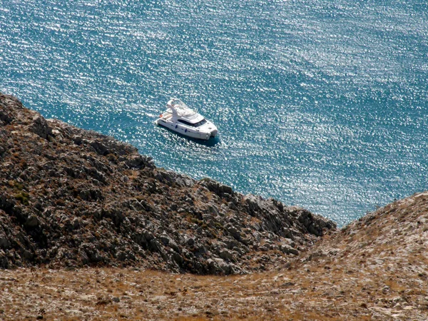 Vue Panoramique Mont Mesa Vouno Sur Île Santorin Grèce — Photo