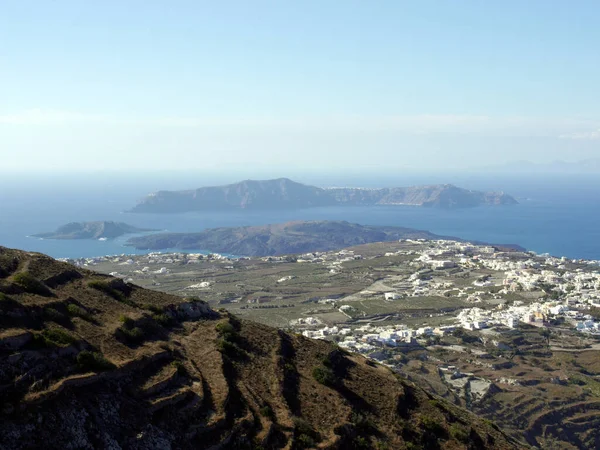 Panoramic View Santorini Island Top Mesa Vouno Mountain — Stock Photo, Image