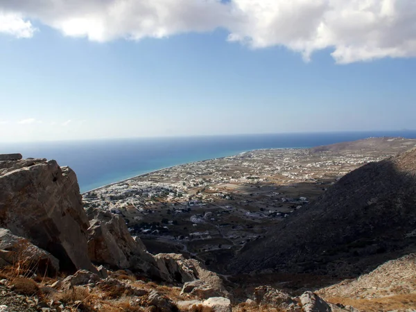 Blick Vom Berg Mesa Vouno Auf Die Insel Santorin — Stockfoto