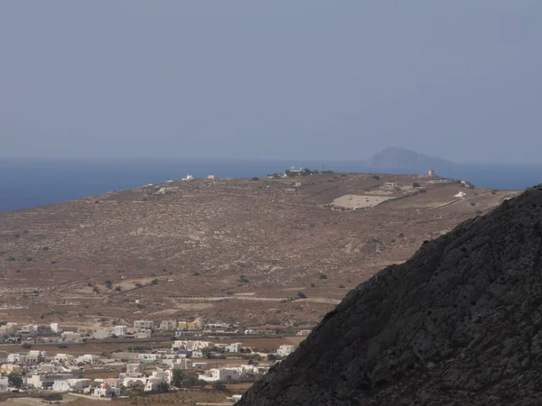 Blick Vom Berg Mesa Vouno Auf Die Insel Santorin — Stockfoto