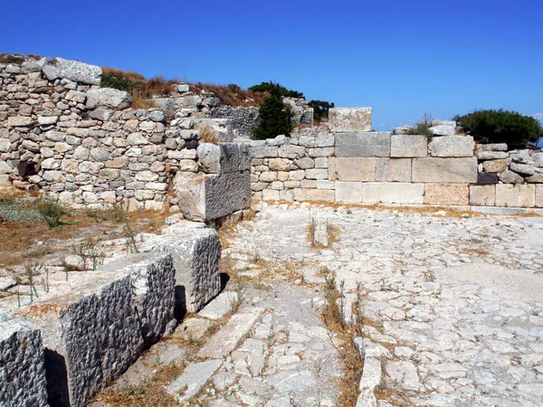 Antik Thira Thera Yunanistan Santorini Adasındaki Mesa Vouno Kayalık Burnu — Stok fotoğraf