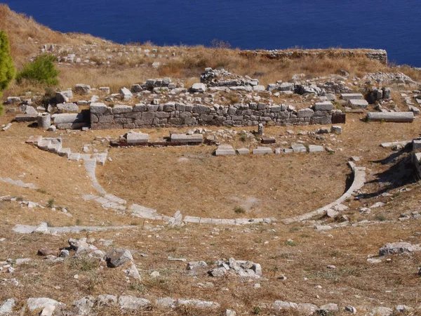 Αρχαία Θήρα Θήρα Είναι Μια Αρχαία Πόλη Που Βρίσκεται Στο — Φωτογραφία Αρχείου