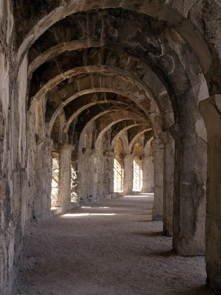 Antalya Güney Türkiye Yakınlarındaki Aspendos Antik Kentinde Roma Amfi Tiyatrosu — Stok fotoğraf