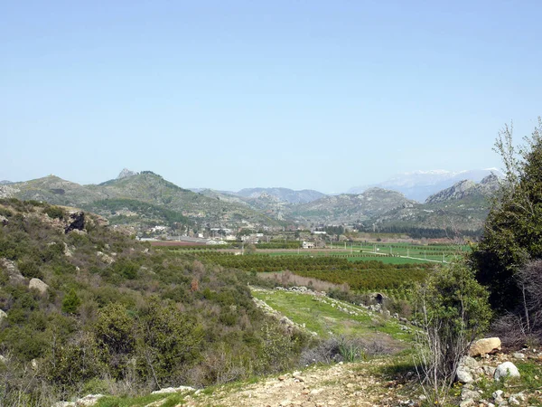 Natur Und Berge Rund Die Ruinen Der Antiken Stadt Aspendos — Stockfoto