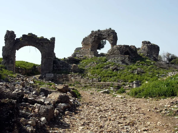 Aspendos Αρχαία Πόλη Κοντά Στην Αττάλεια Νότια Τουρκία — Φωτογραφία Αρχείου