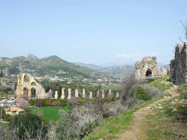 Aspendos Starożytne Miasto Pobliżu Antalyi Południowa Turcja — Zdjęcie stockowe