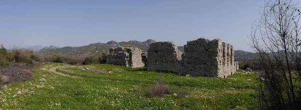 Antalya Güney Türkiye Yakınlarındaki Antik Şehir Aspendos Panoramik Manzarası — Stok fotoğraf