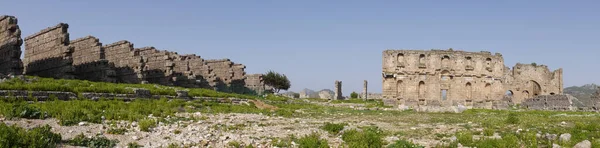 土耳其南部安塔利亚附近古城阿斯彭多斯的全景 — 图库照片