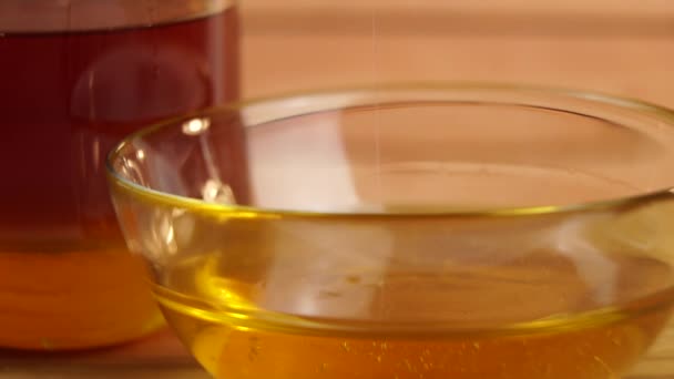 Nahaufnahme Von Gesundem Natürlichem Honig — Stockvideo