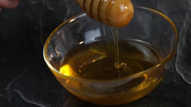 Close Footage Healthy Natural Honey — Stock Video