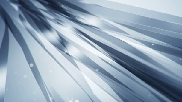 Абстрактний Фон Сірою Анімацією Хвилястих Літаючих Смуг Скла Анімація Безшовної — стокове відео
