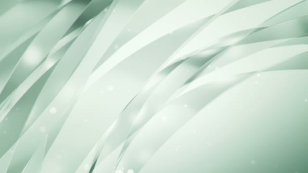 Абстрактний Фон Зеленою Анімацією Хвилястих Літаючих Смуг Скла Анімація Безшовної — стокове відео