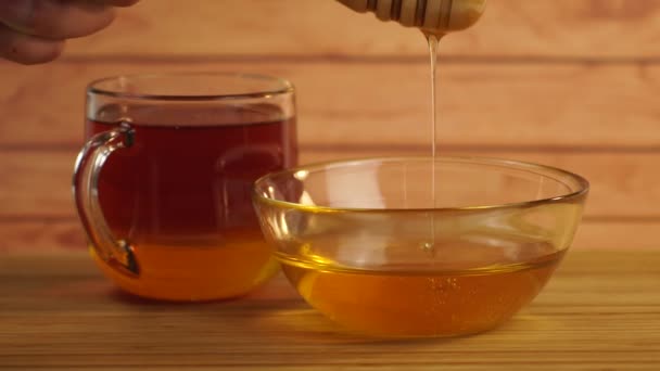 Close Footage Healthy Natural Honey — Stock Video