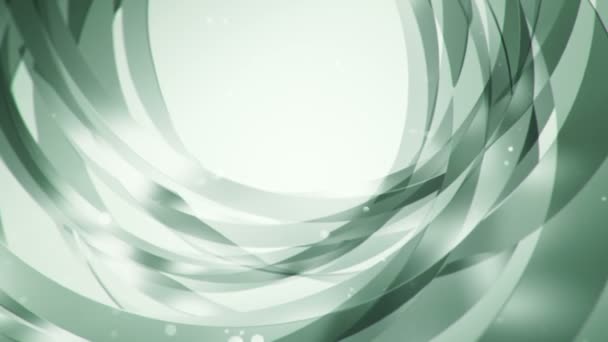 Fondo Abstracto Con Animación Verde Ondulación Rayas Voladoras Vidrio Animación — Vídeo de stock