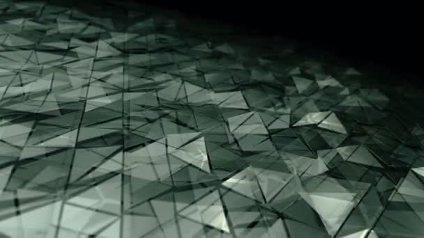 Fond Abstrait Avec Animation Vert Violet Ondulant Surface Polygonale Lisse — Video