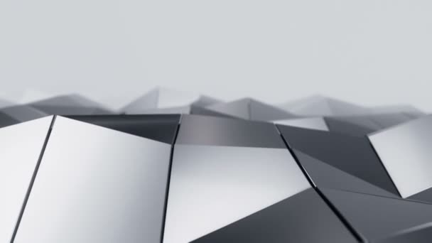 Abstrakter Hintergrund Mit Animation Einer Grau Gewellten Glatten Polygonalen Oberfläche — Stockvideo