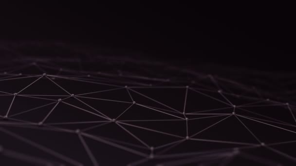 Анімація Абстрактної Геометричної Багатокутної Форми Єднувальними Точками Лініями Чорному Тлі — стокове відео