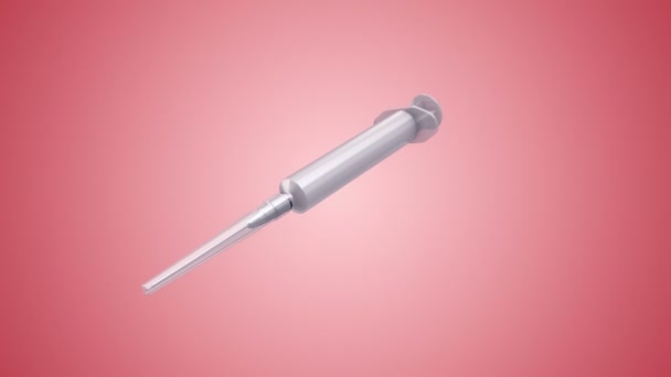 Animation Flying Plastic Syringe Action Green Background Animation Seamless Loop — Stock Video